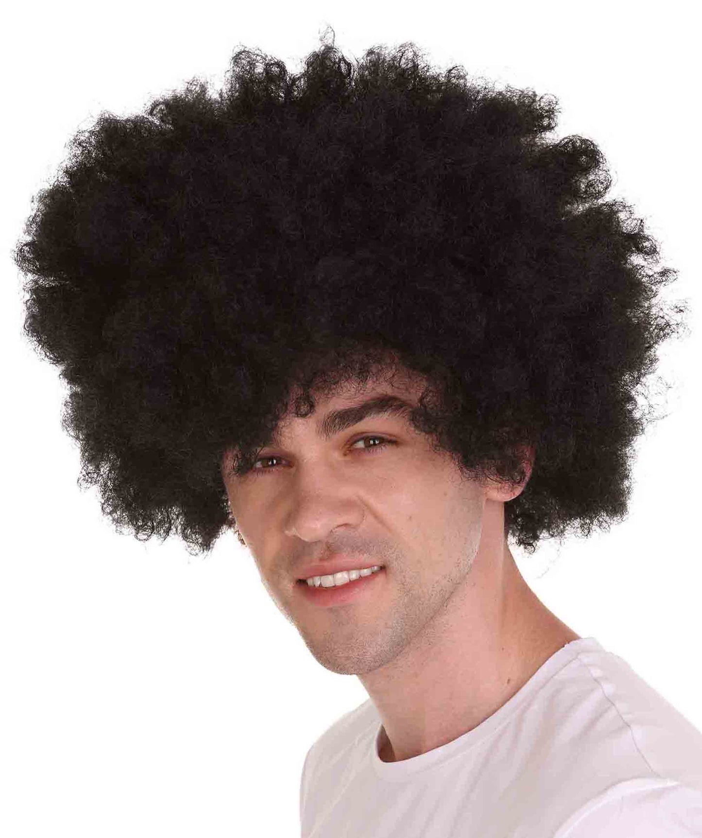 Men Disco Afro Wig | Jumbo Fancy Halloween Wig | Premium Breathable Capless Cap