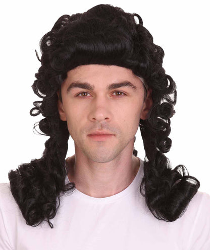 Colonial Curly Black Historical Wig