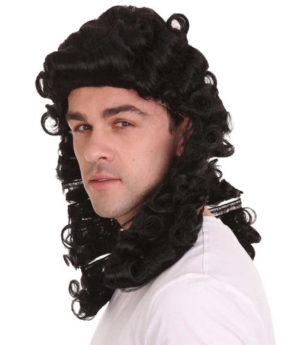 Colonial Curly Black Historical Wig