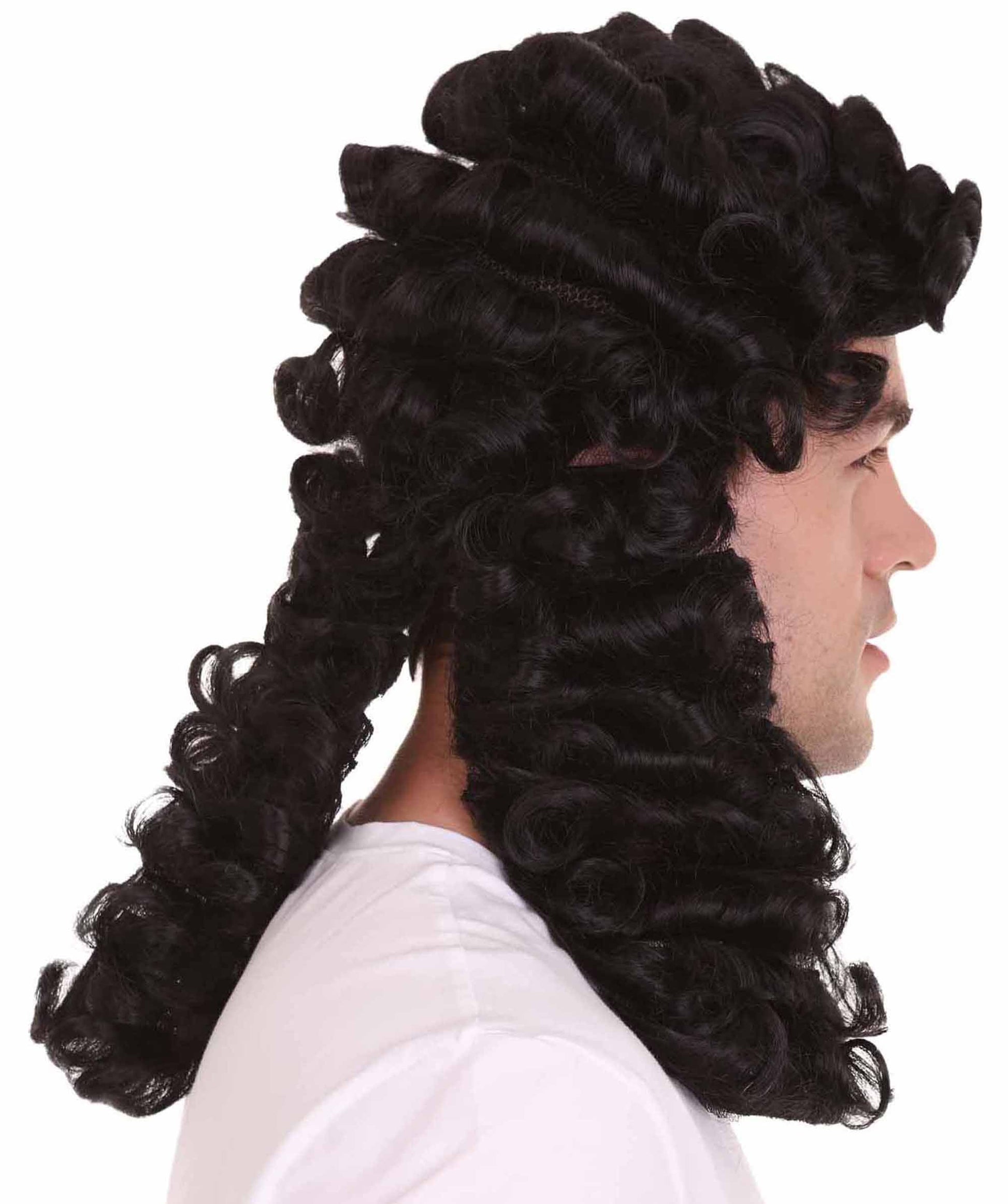 Colonial Curly Black Historical Wig