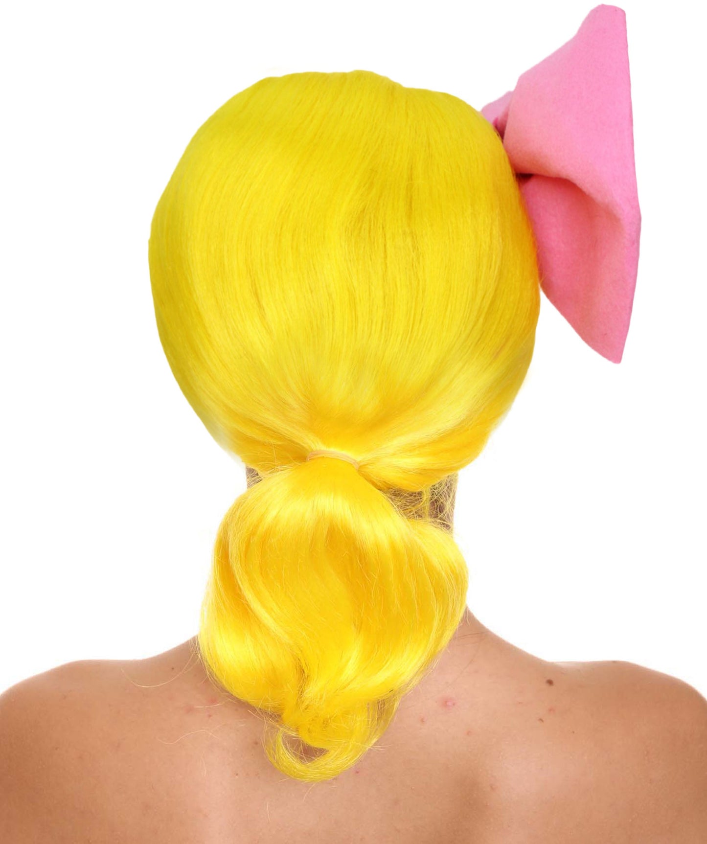 Women's Animation Style Wig with Bow | Yellow Wigs | Premium Breathable Capless Cap