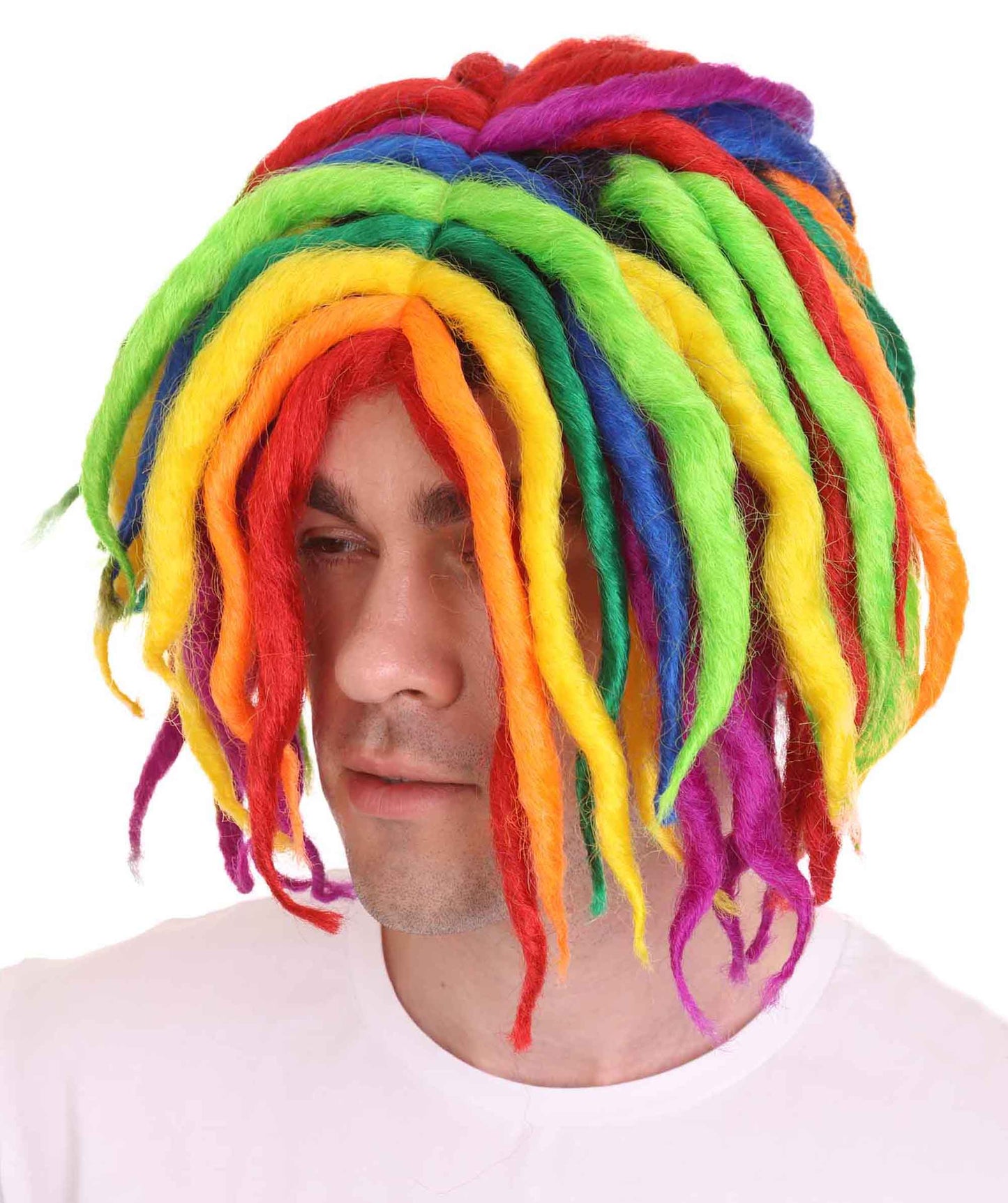 Rapper Rainbow Dreadlock Wig | Rainbow Celebrity Wigs | Premium Breathable Capless Cap