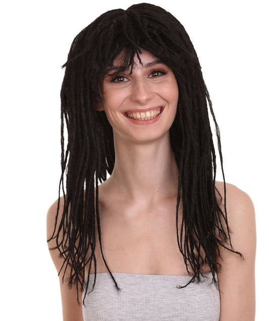 Long Black Dreadlock Womens Wig | Dramatical Halloween Wig | Premium Breathable Capless Cap