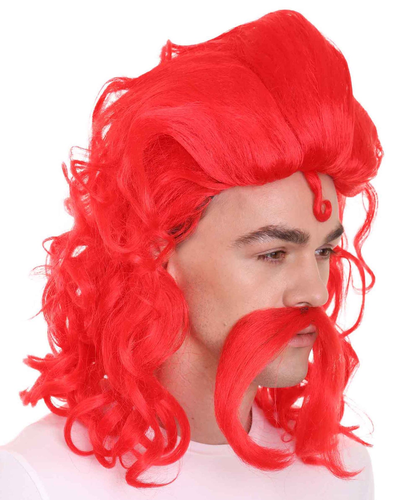 Handle Bar Mustache Smooth Wig