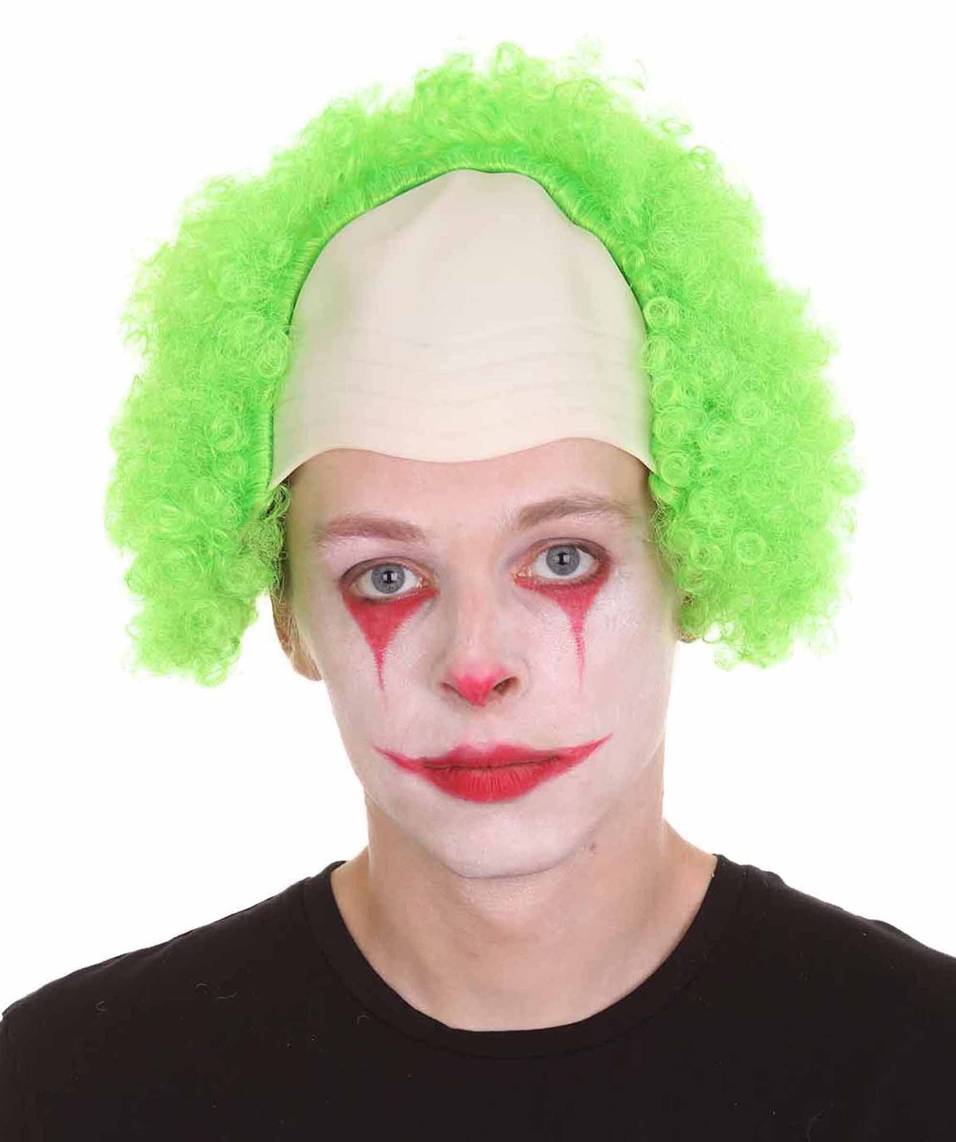 Green Unisex Scary Bald Clown Afro Wigs