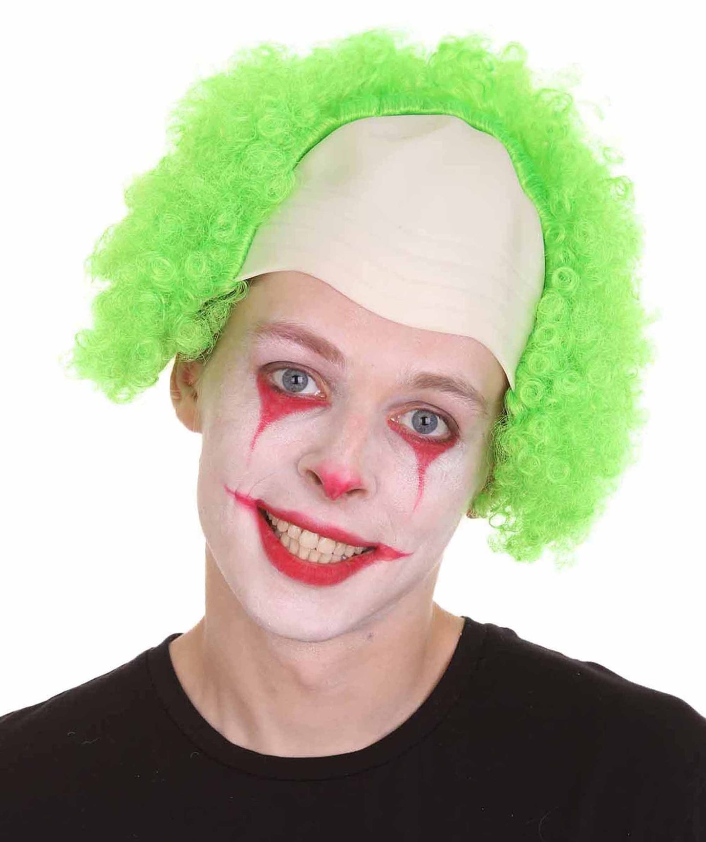 Green Unisex Scary Bald Clown Afro Wigs