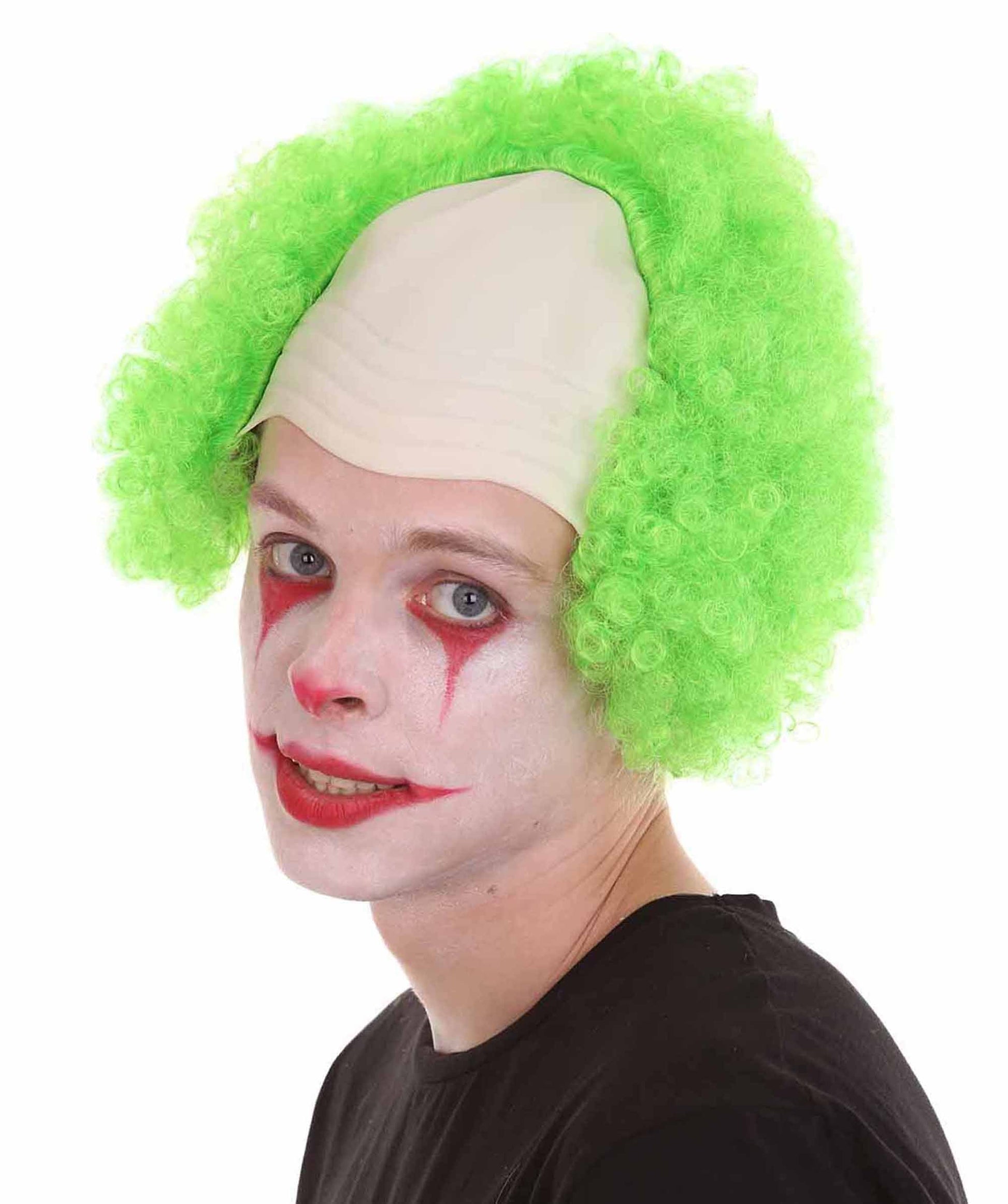 Green Unisex Scary Bald Clown Afro Wigs