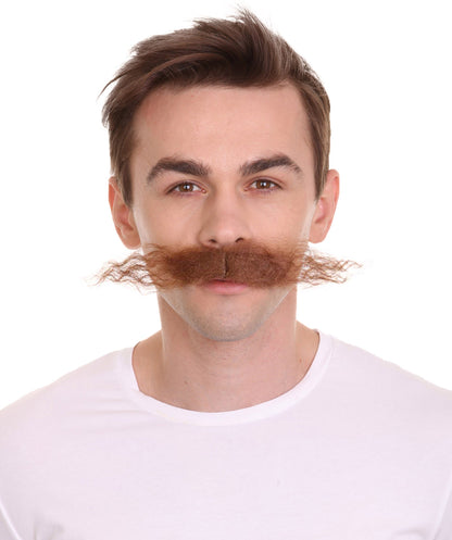 Men's Doctor Video Game Supervillain Long Curly Mustache| Multiple Color Options