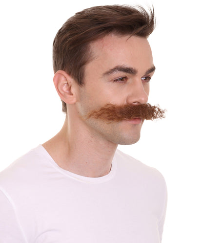 Men's Doctor Video Game Supervillain Long Curly Mustache| Multiple Color Options