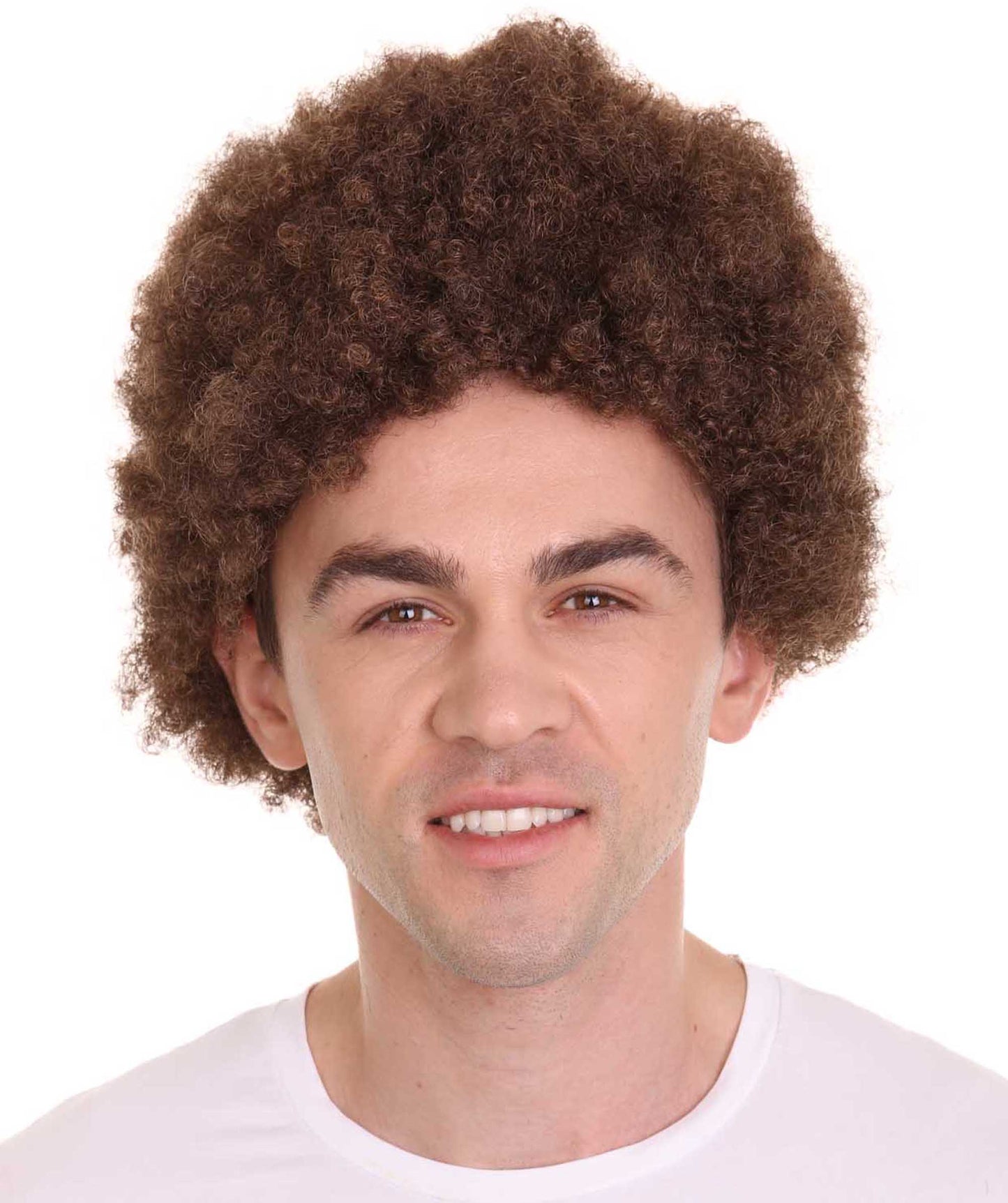 Belgium Footballer Wig | Brown Afro Wigs | Premium Breathable Capless Cap