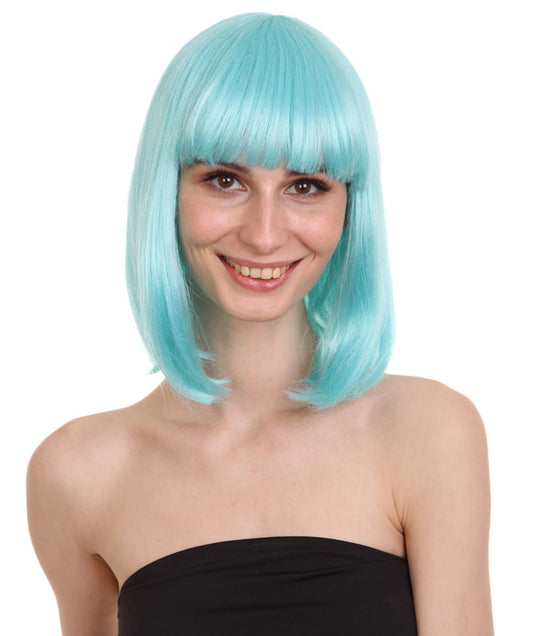 Light BLue Glamour Medium Bob Cosplay Halloween Wig