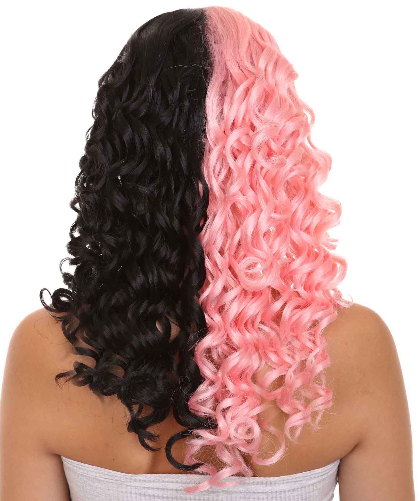 Womens Wavy Wig | Black & Pink Celebrity Wig | Premium Breathable Capless Cap