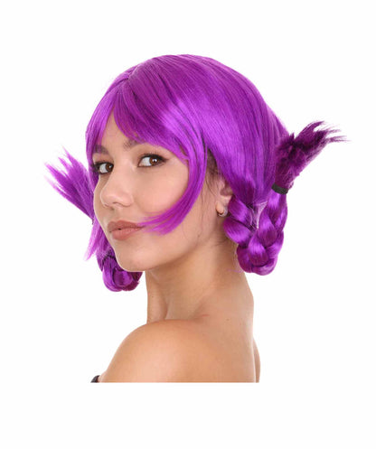 Neon Purple Bavarian Girl Women's Wig