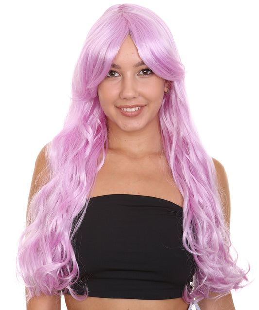 Long Curly Wig | Women's Purple Wig | Premium Breathable Capless Cap