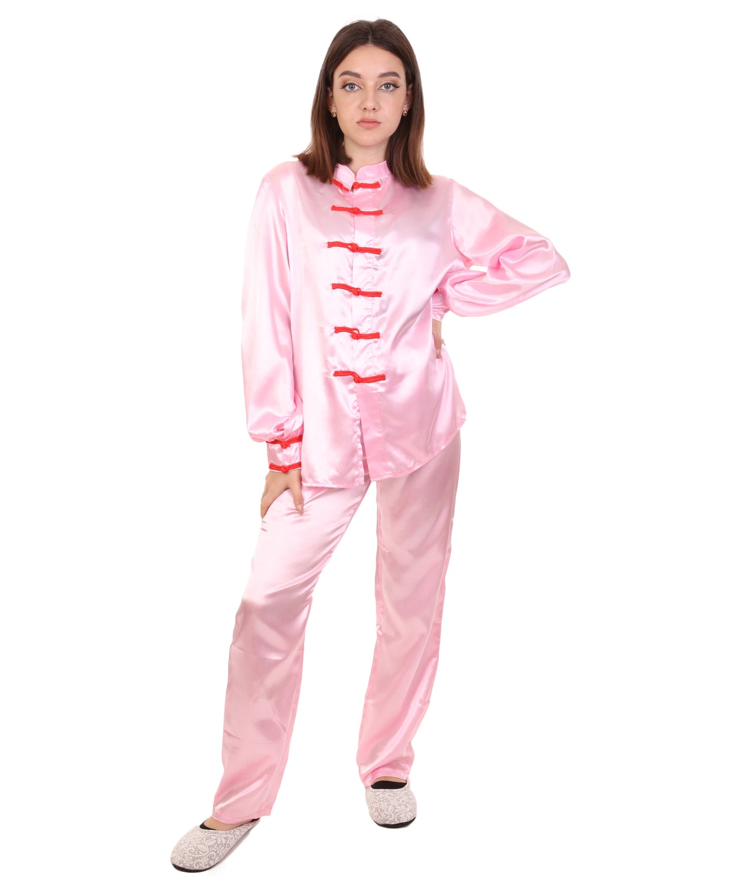 Light Pink Chinese Traditional Kung Fu Costume