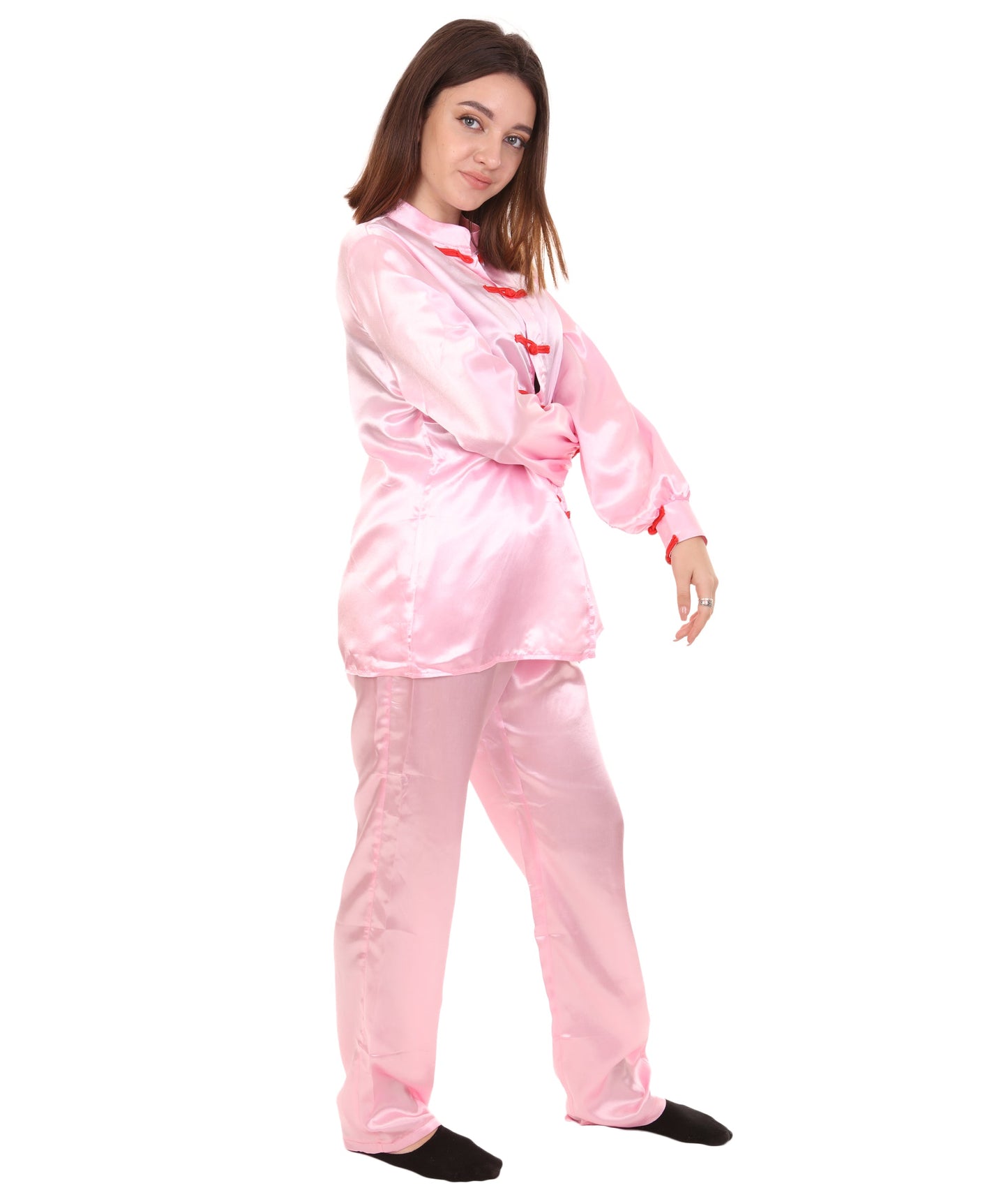 Light Pink Chinese Traditional Kung Fu Costume