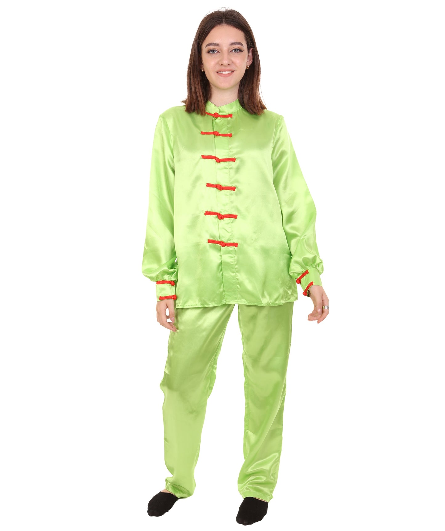 Lime Green Chinese Traditional Kung Fu Costume