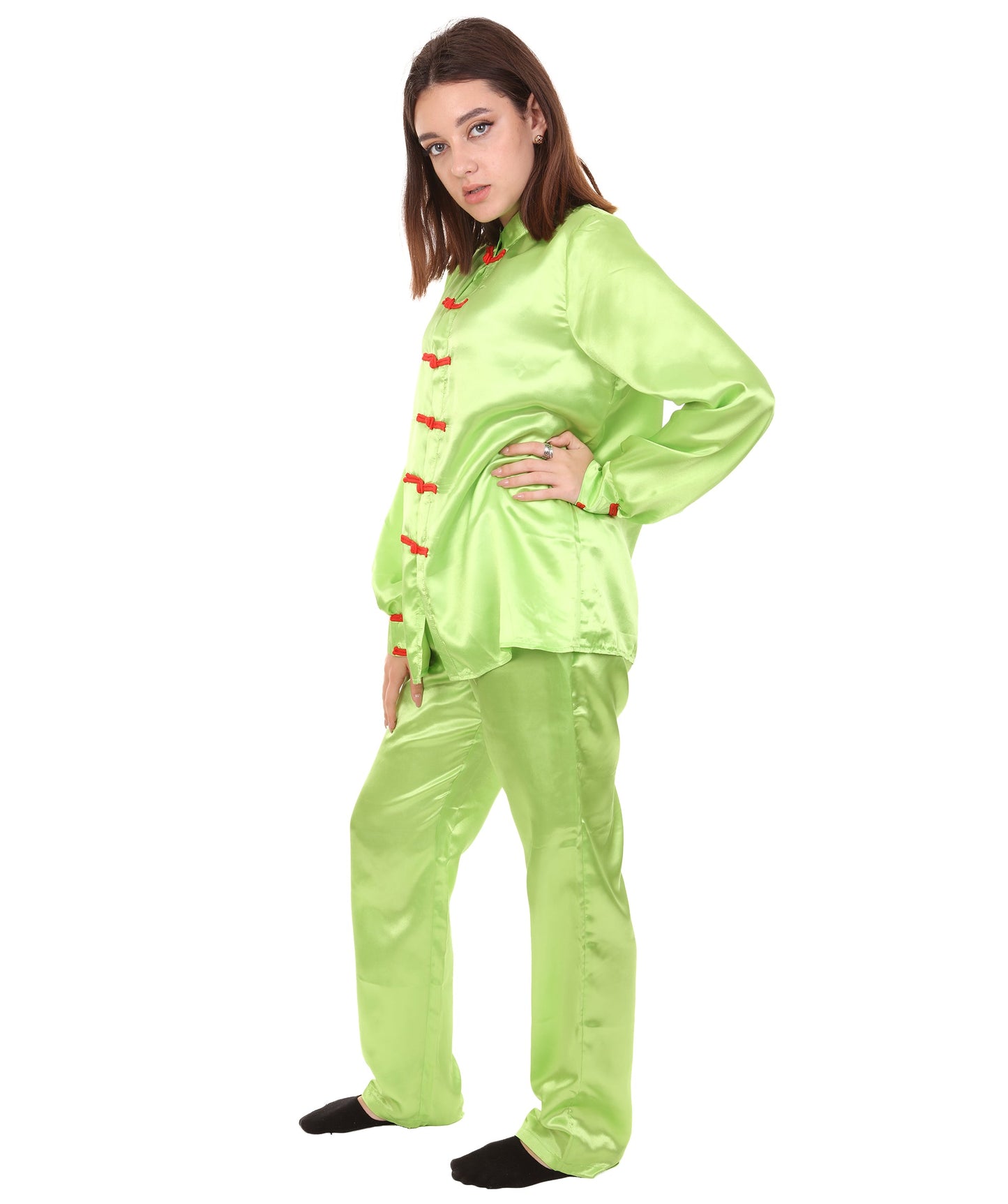 Lime Green Chinese Traditional Kung Fu Costume