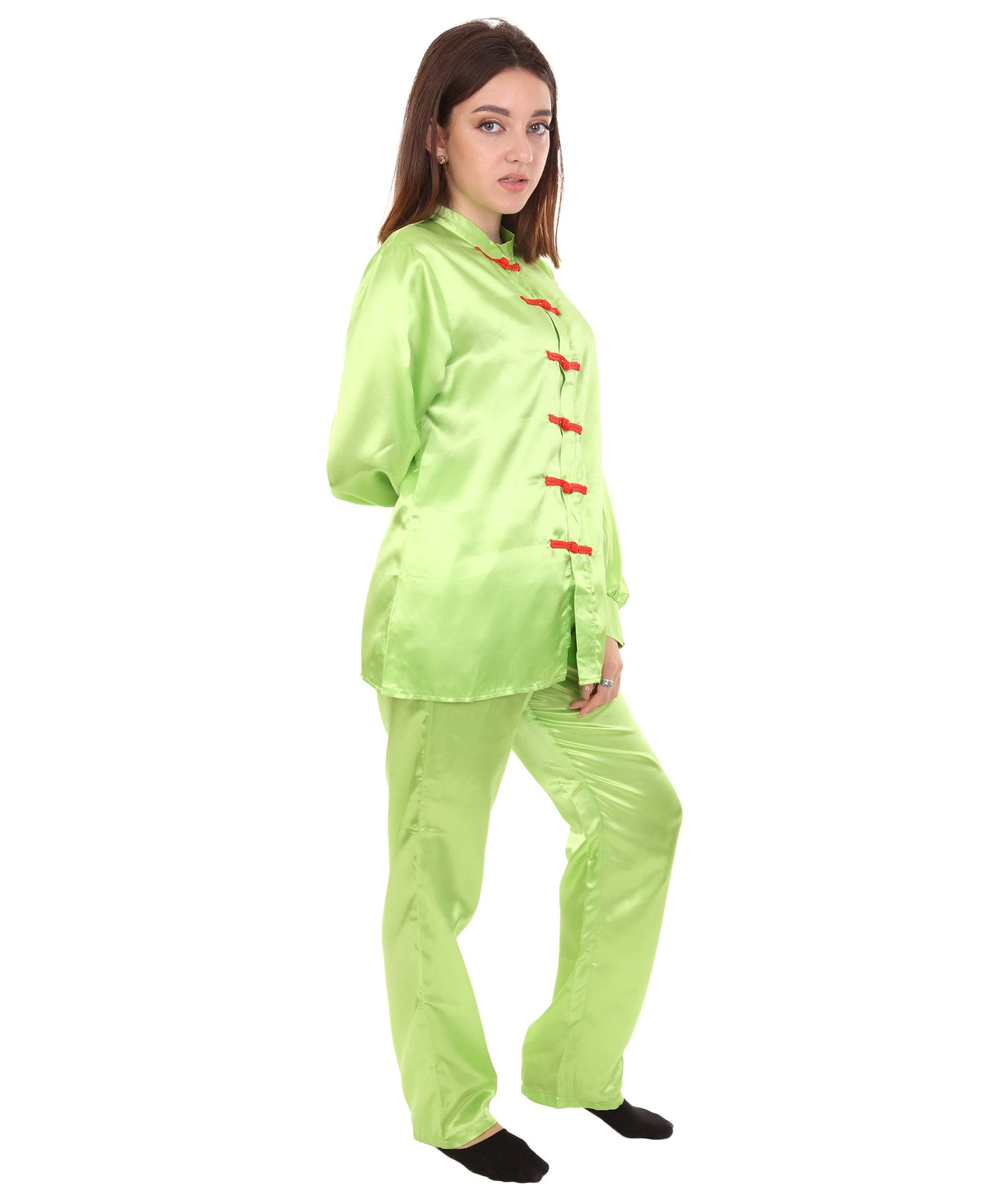 Lime Green Chinese Traditional Kung Fu Costume