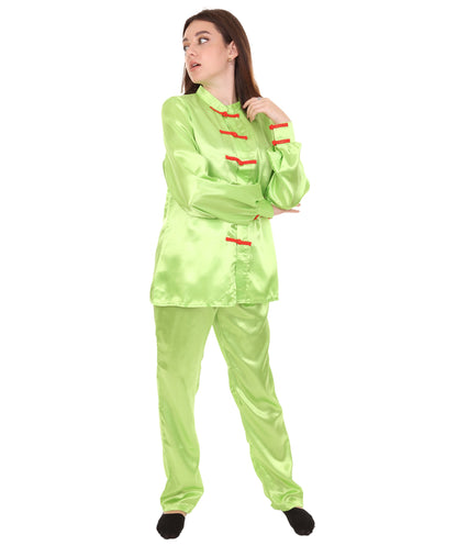 Lime Green Chinese Traditional Kung Fu Costume