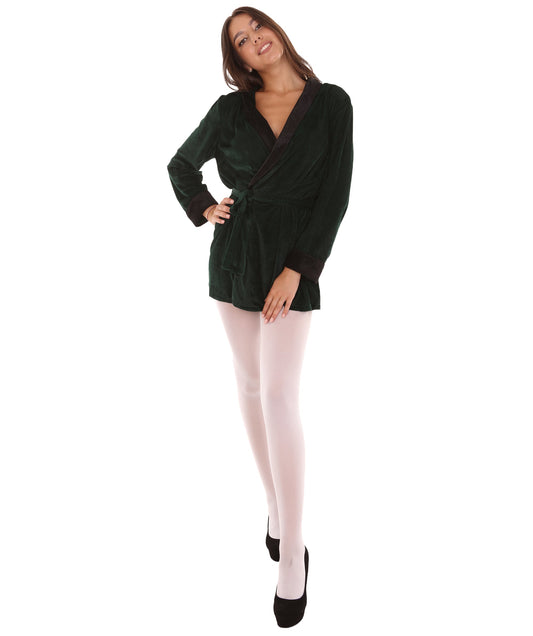 Dark Green  Sexy Girlfriend Smoking Jacket Costume