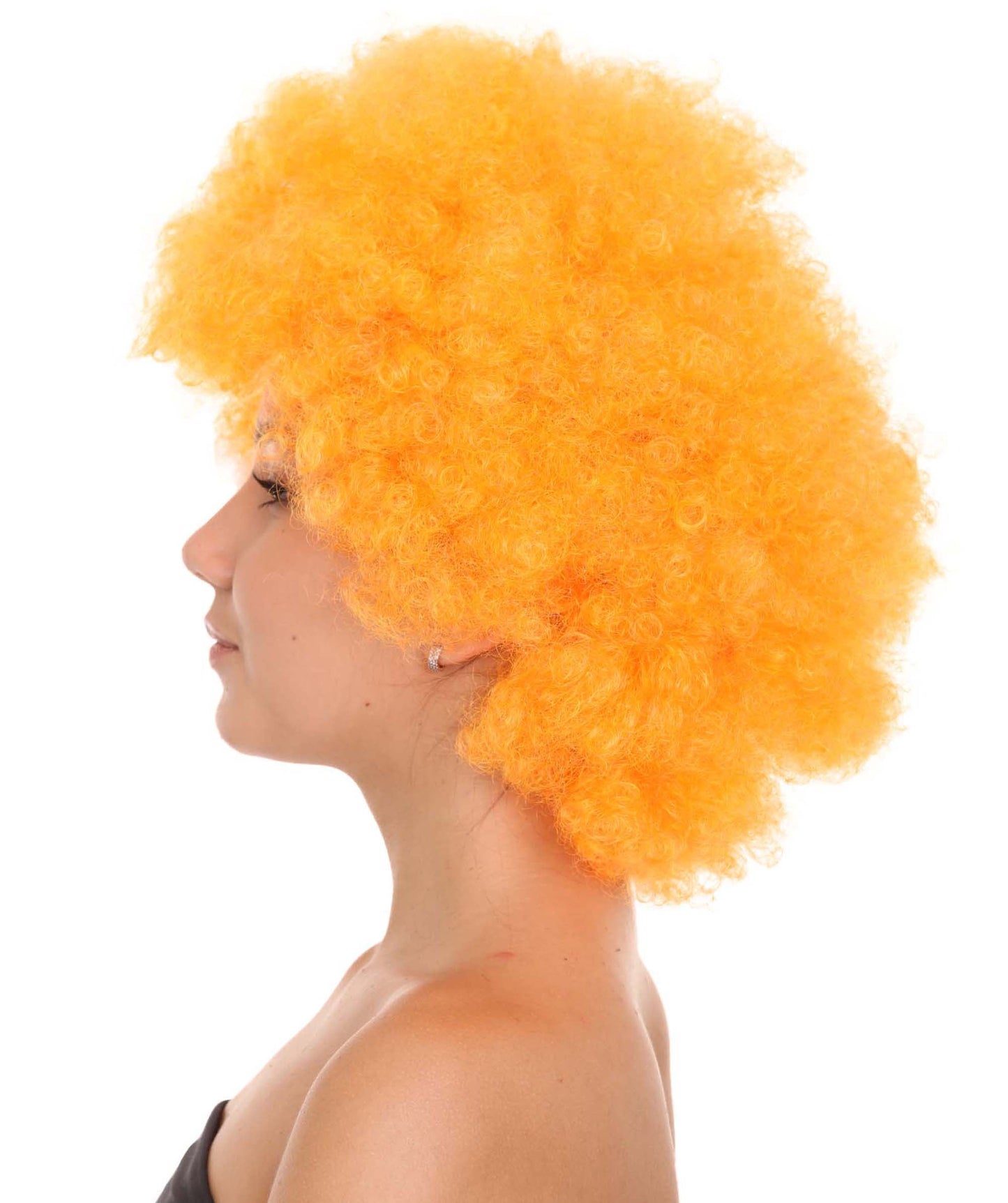 Orange Afro Unisex Wig | Super Size Jumbo Party Ready Halloween Wig | Premium Breathable Capless Cap