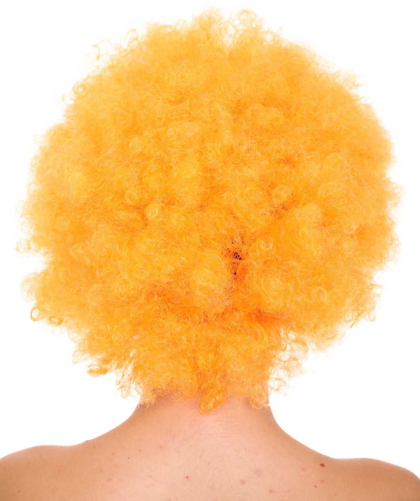 Orange Afro Unisex Wig | Super Size Jumbo Party Ready Halloween Wig | Premium Breathable Capless Cap