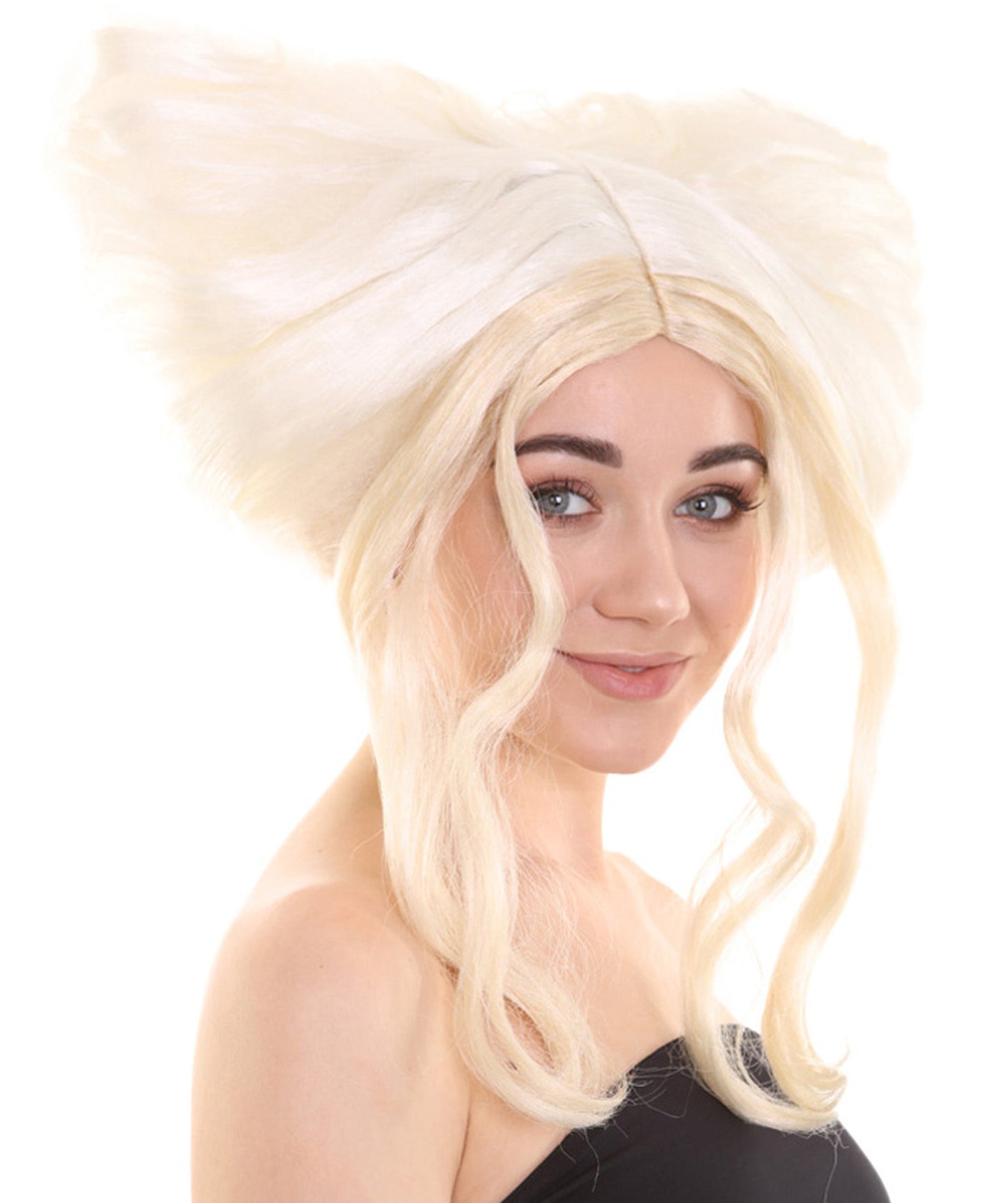 Womens Drag Princess Wig , White & Blonde Celebrity Wigs , Premium Breathable Capless Cap