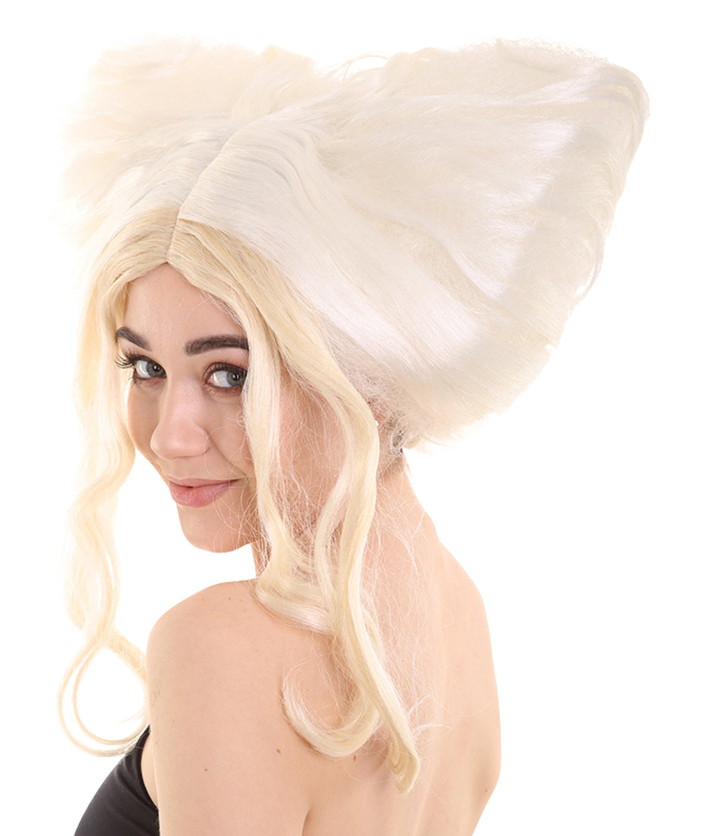 Womens Drag Princess Wig , White & Blonde Celebrity Wigs , Premium Breathable Capless Cap