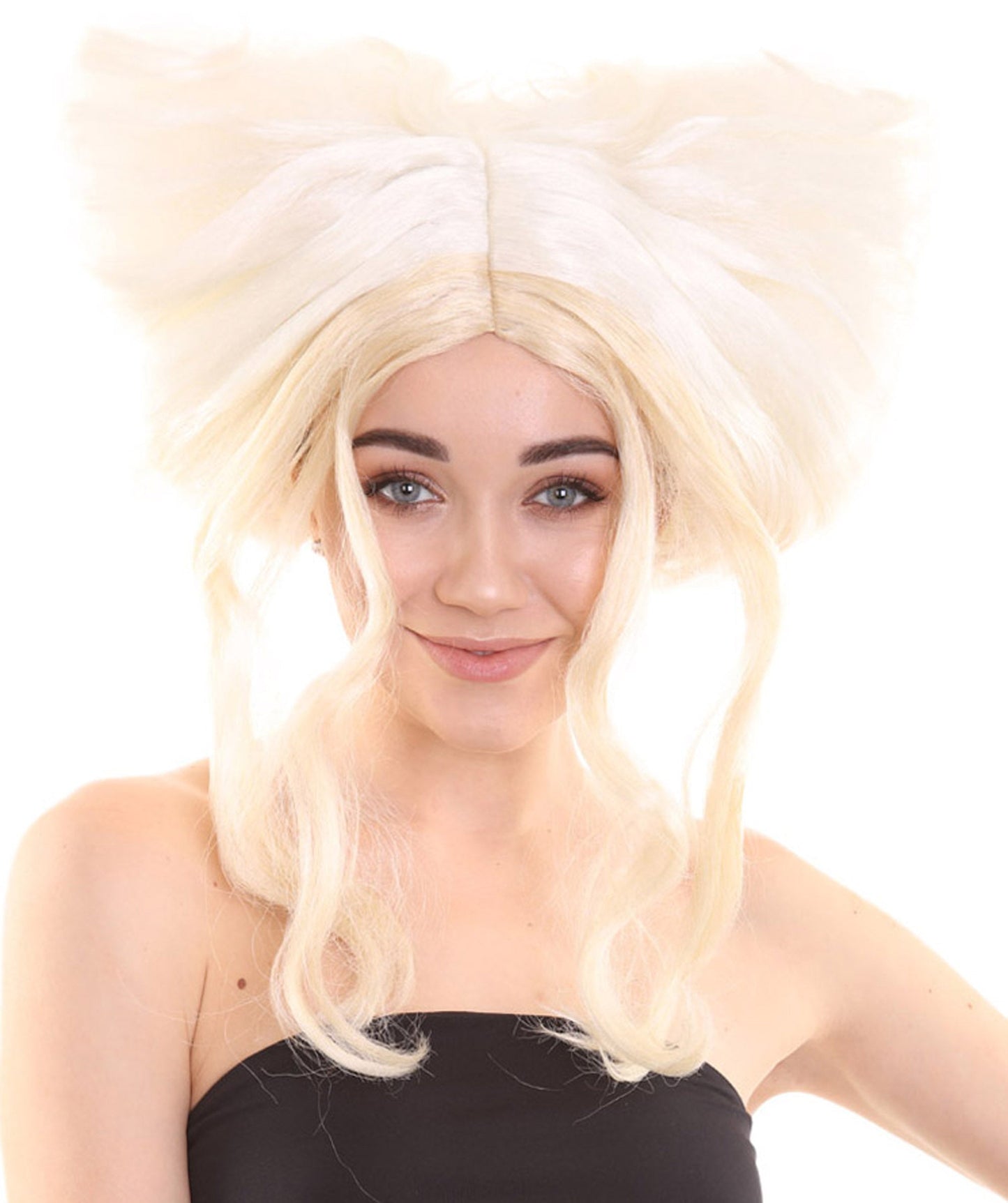 Womens Drag Princess Wig , White & Blonde Celebrity Wigs , Premium Breathable Capless Cap