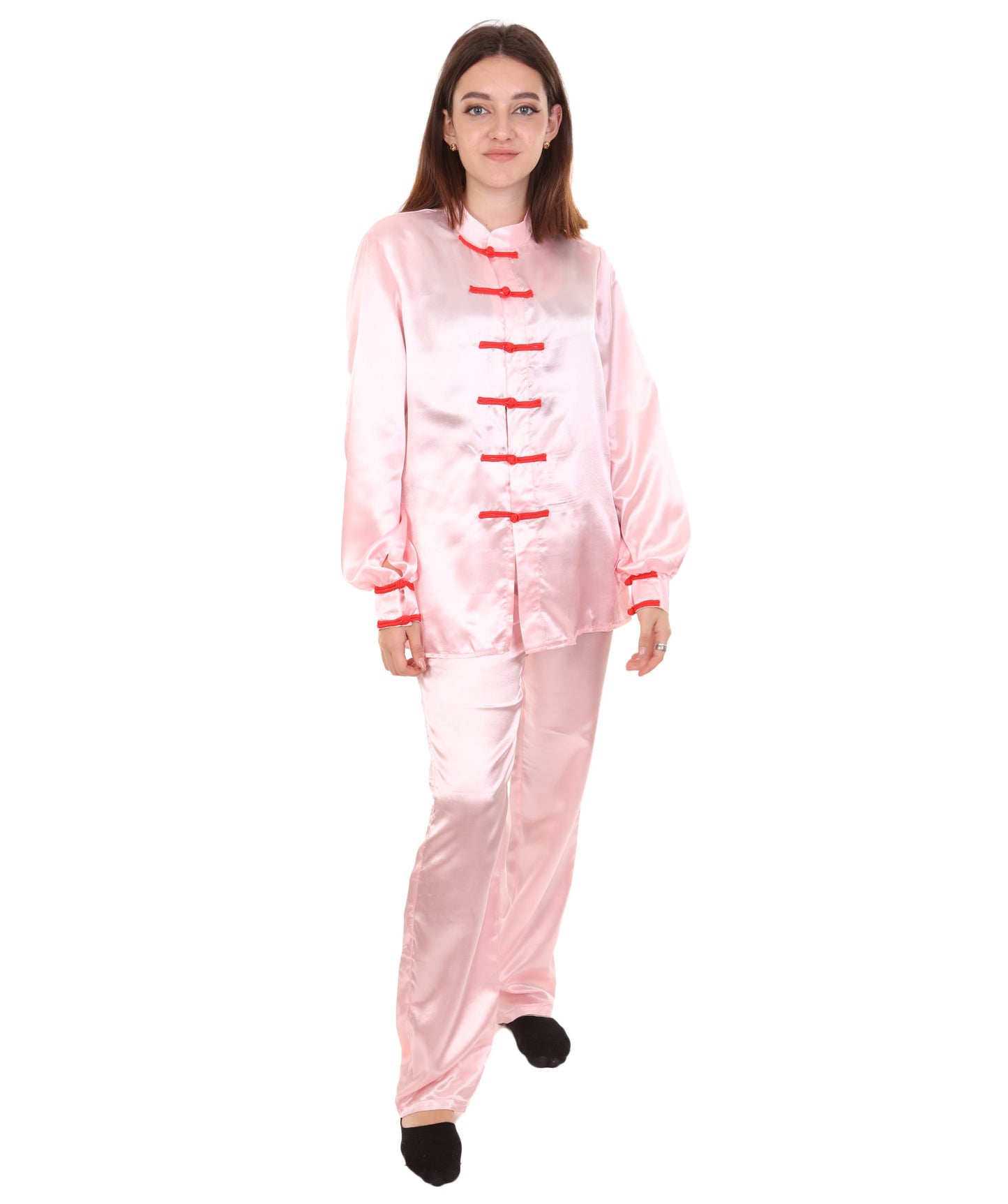 Light Pink Chinese Traditional Kung Fu Costume