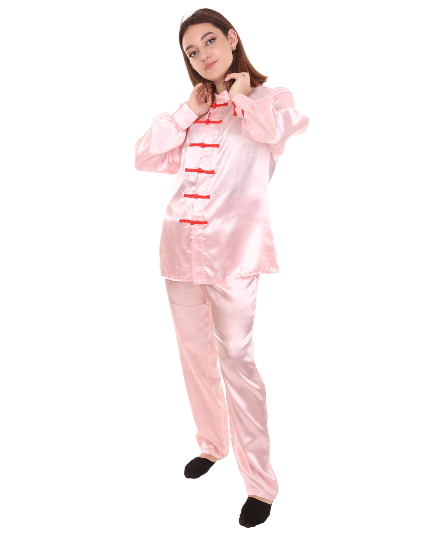 Light Pink Chinese Traditional Kung Fu Costume