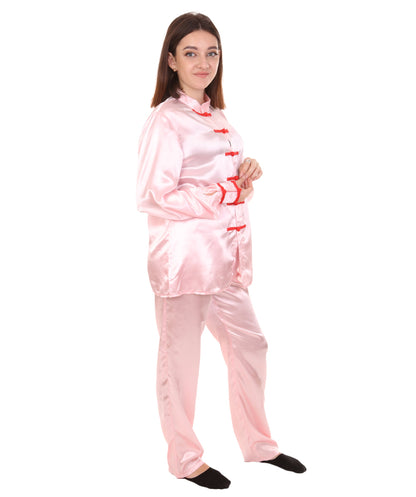 Light Pink Chinese Traditional Kung Fu Costume