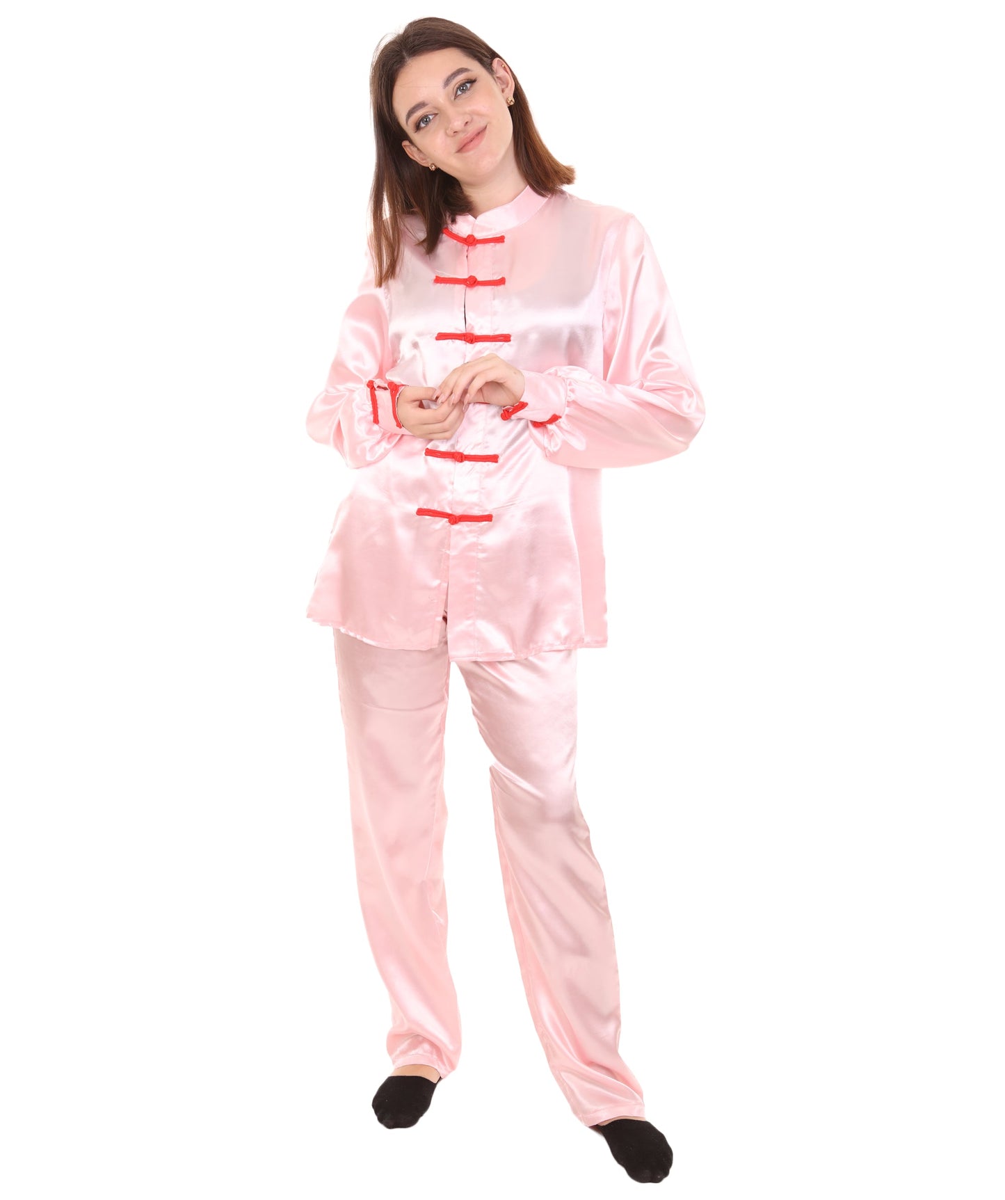 Light Pink Chinese Traditional Kung Fu Costume