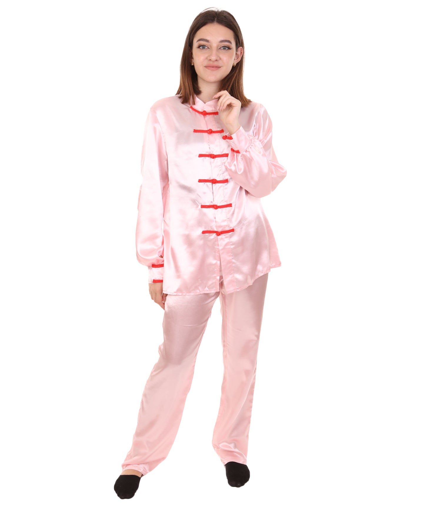 Light Pink Chinese Traditional Kung Fu Costume