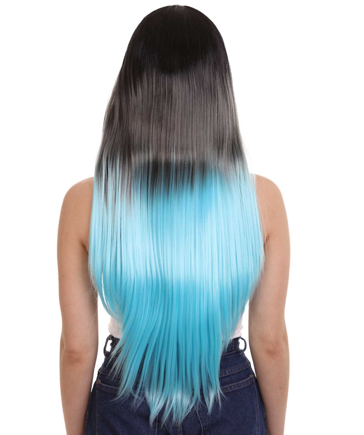 Blue Grey Natural Lace Front Heat Resistant Wigs