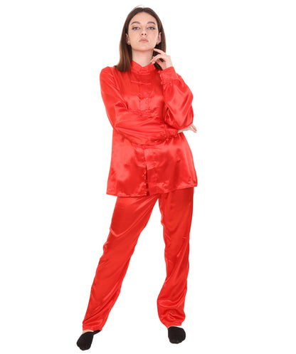 Red Chinese Traditional Kung Fu Costume