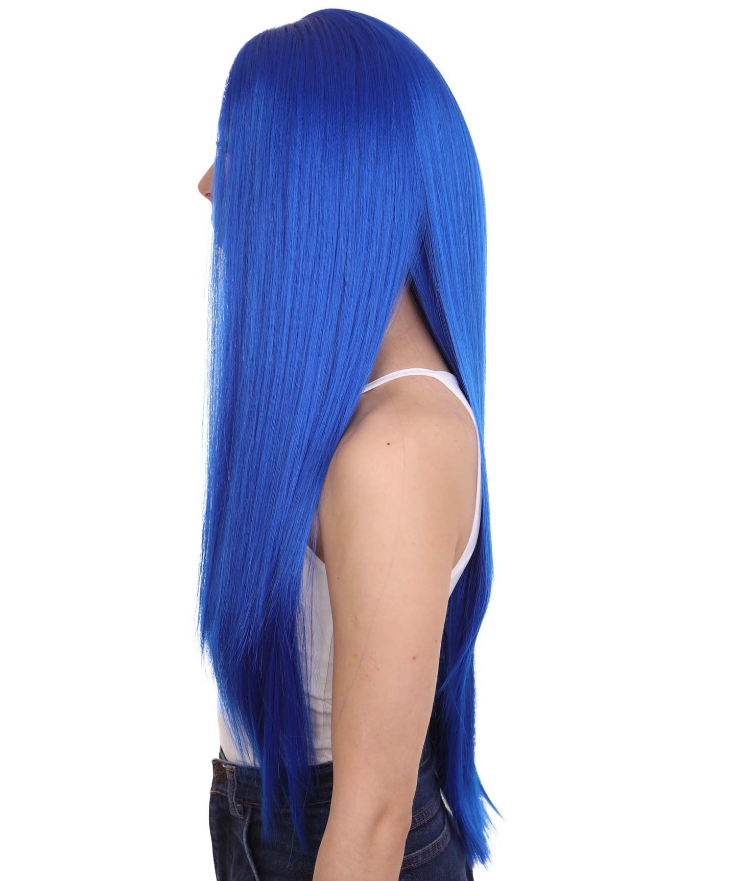 Green Blue Natural Lace Front Heat Resistant Wigs