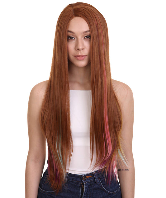 Brown Rainbow  Natural Lace Front Heat Resistant Wigs