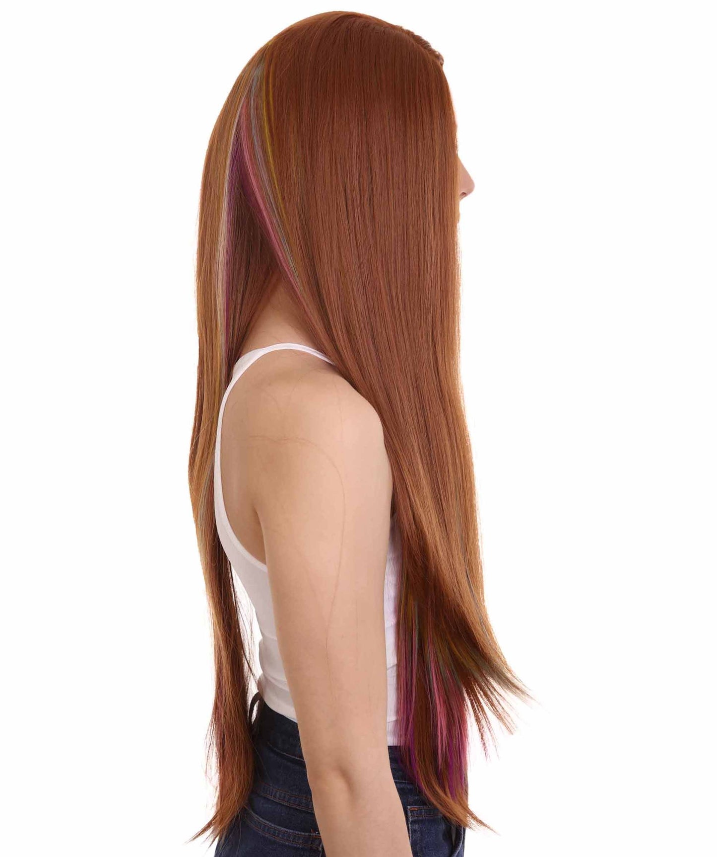Brown Rainbow  Natural Lace Front Heat Resistant Wigs