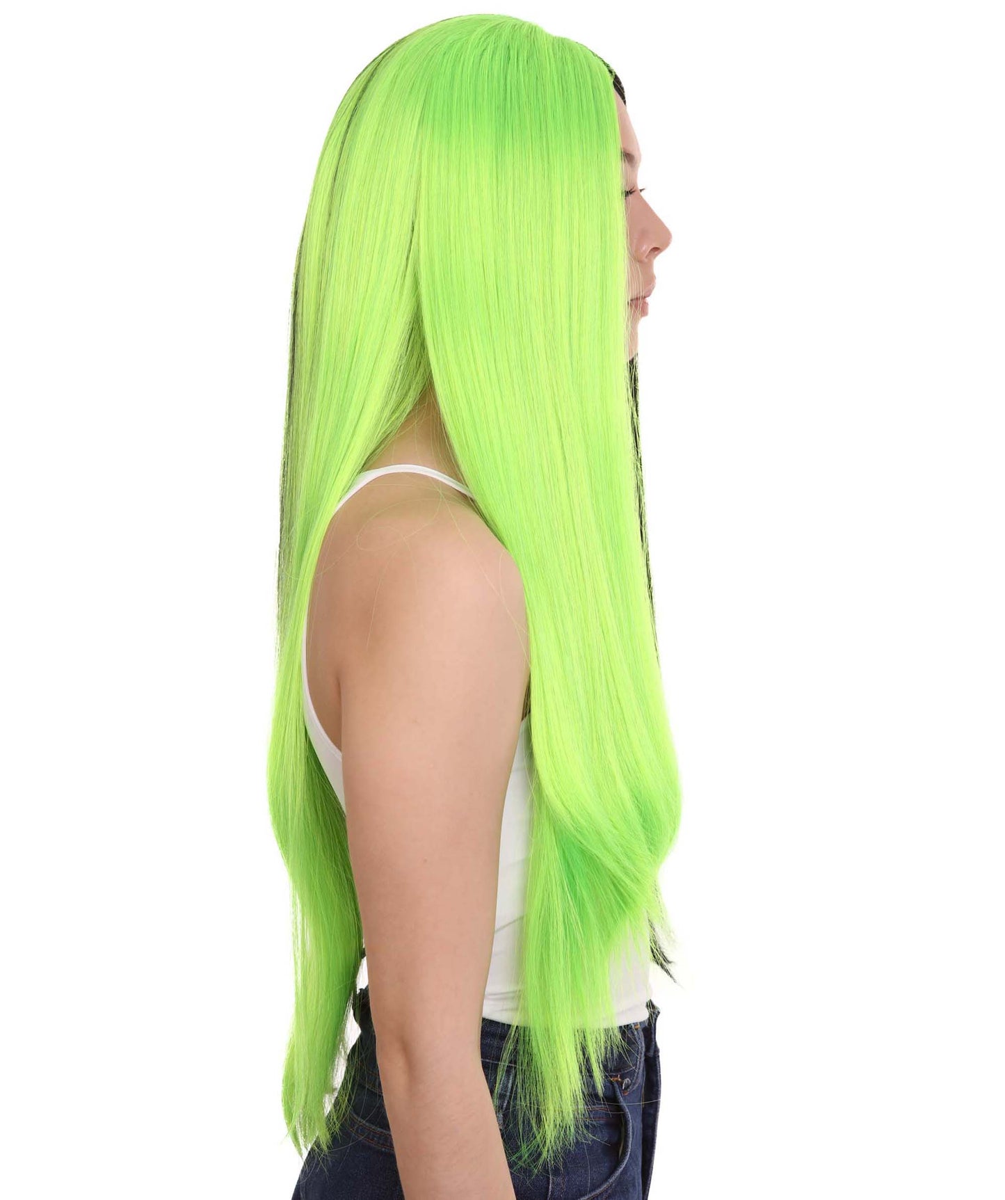 Black Green Natural Lace Front Heat Resistant Wigs