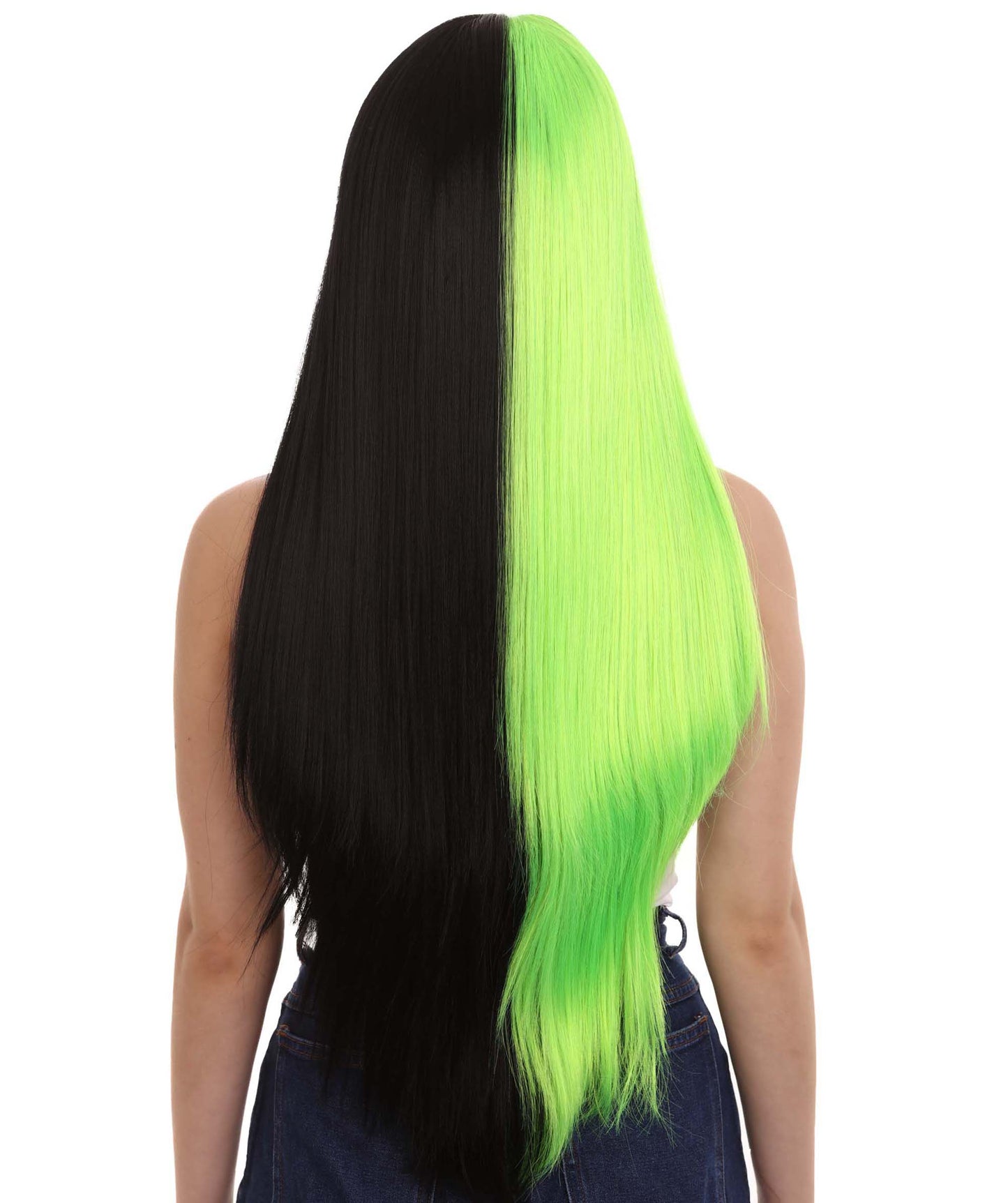 Black Green Natural Lace Front Heat Resistant Wigs