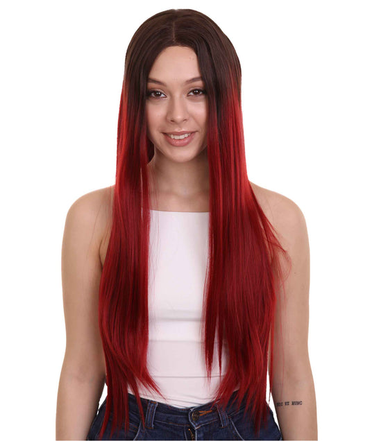 Brown Red Natural Lace Front Heat Resistant Wigs