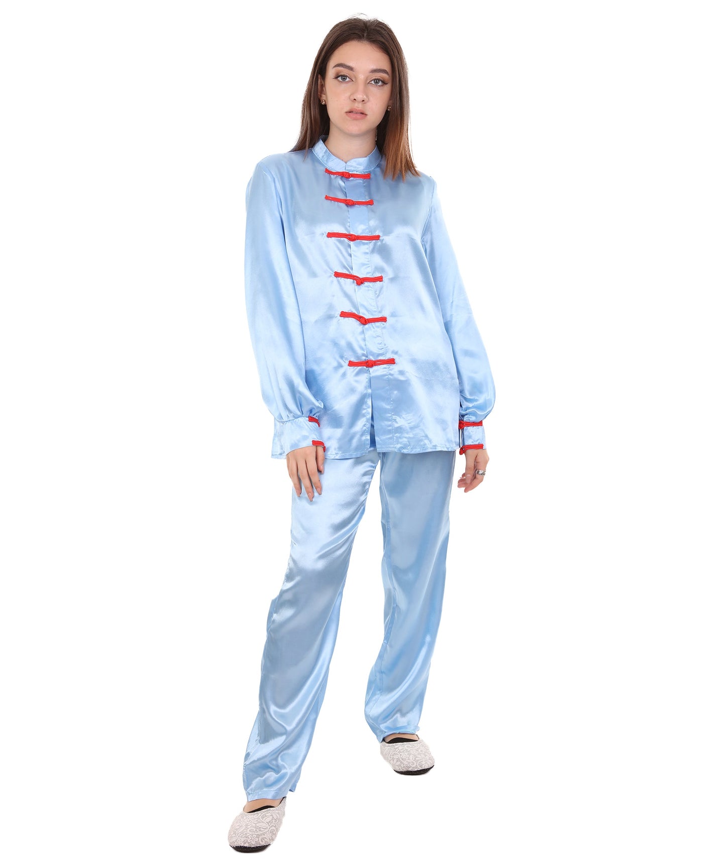 Light Blue Chinese Traditional Kung Fu Costume