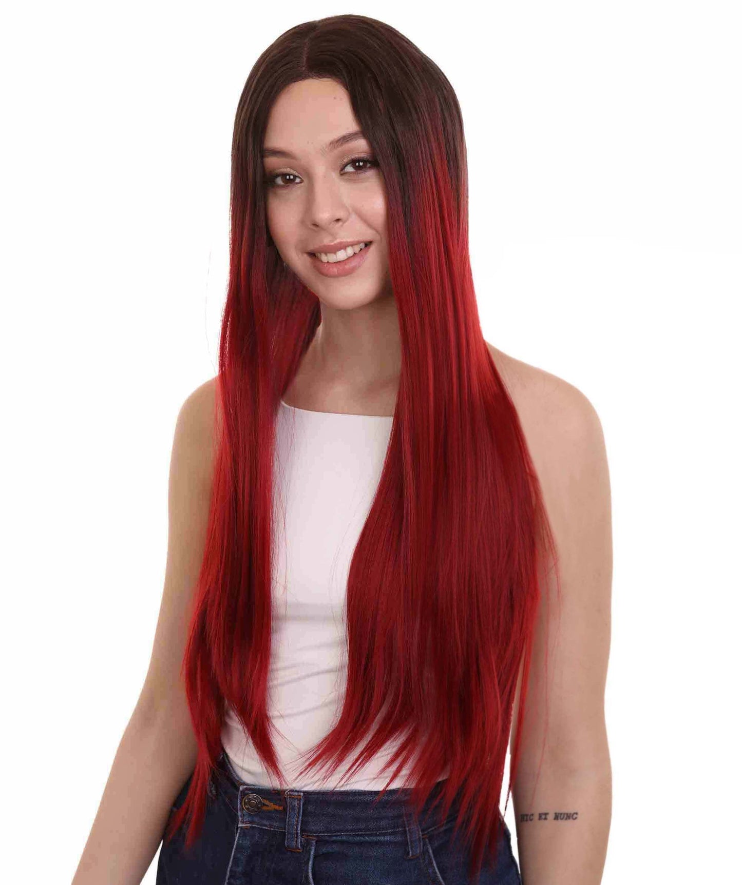 Brown Red Natural Lace Front Heat Resistant Wigs