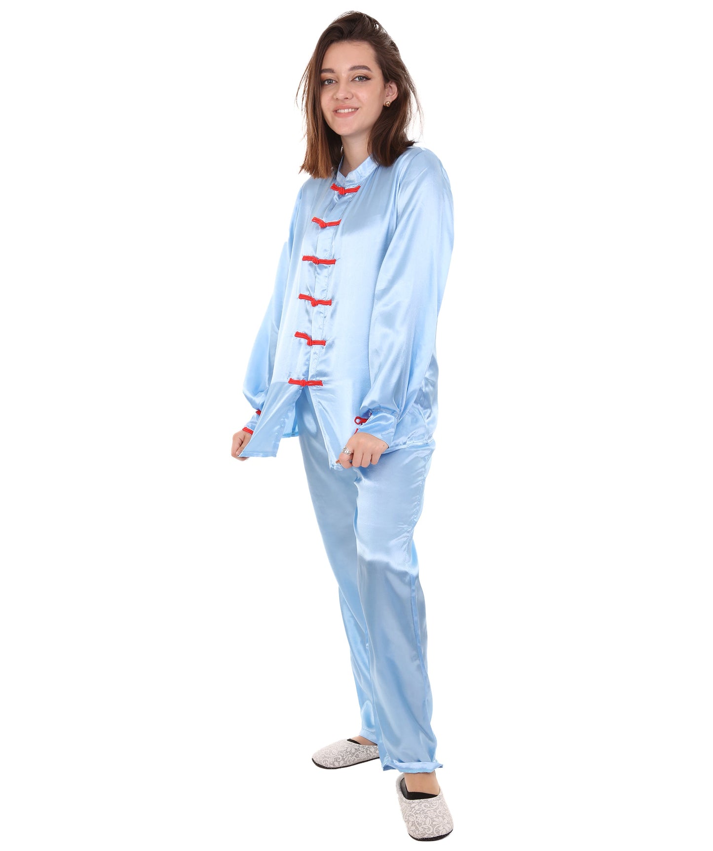 Light Blue Chinese Traditional Kung Fu Costume