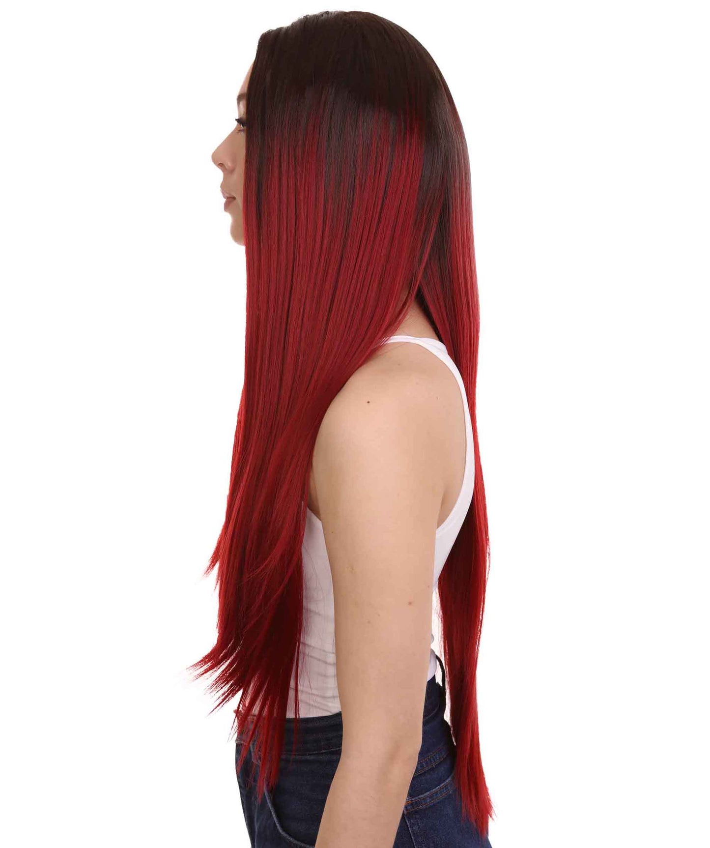 Brown Red Natural Lace Front Heat Resistant Wigs