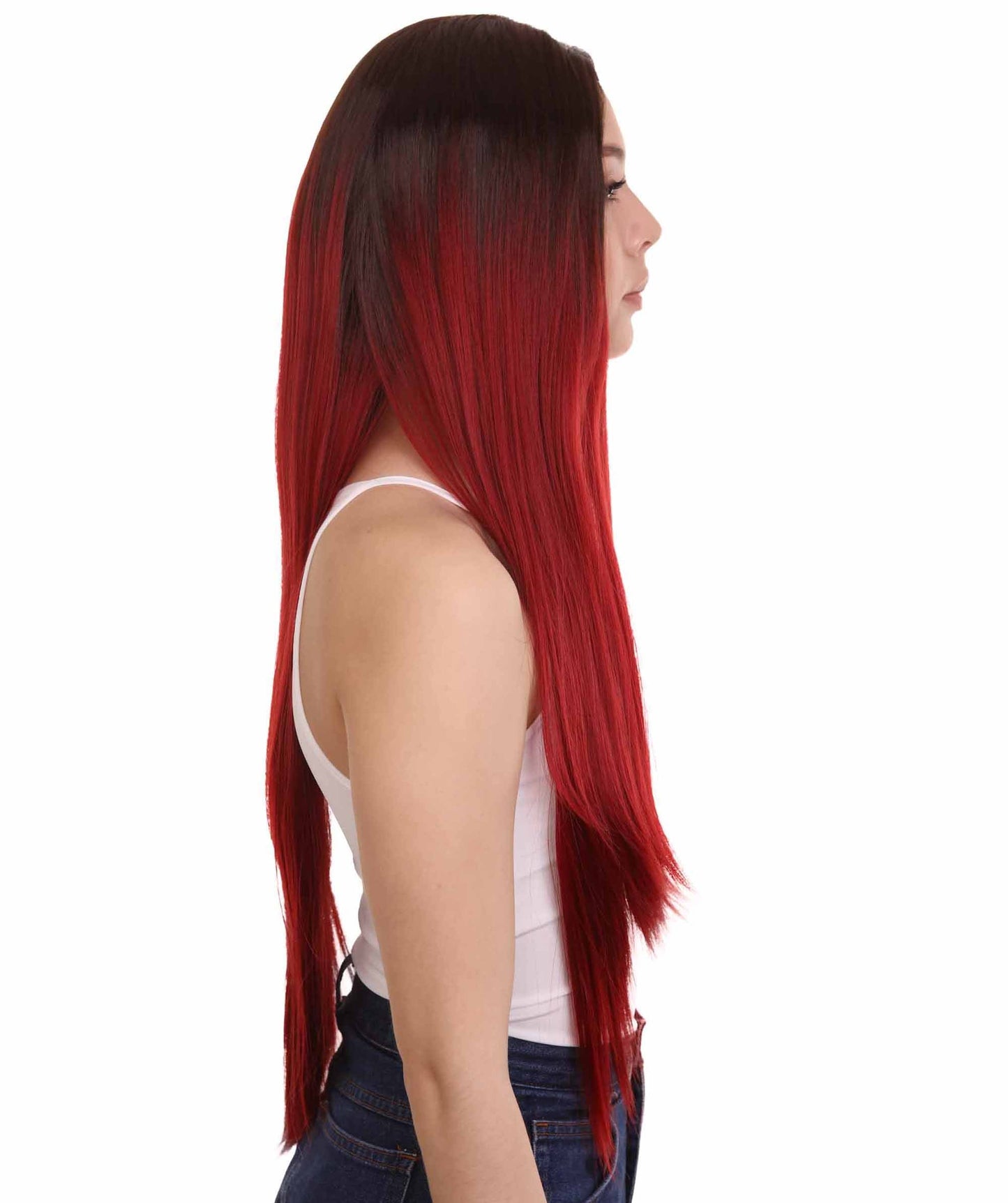 Brown Red Natural Lace Front Heat Resistant Wigs