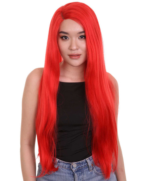 Women's 26 in. Lace Front Heat Resistant Wig NUW-0059 (Red) | Nunique