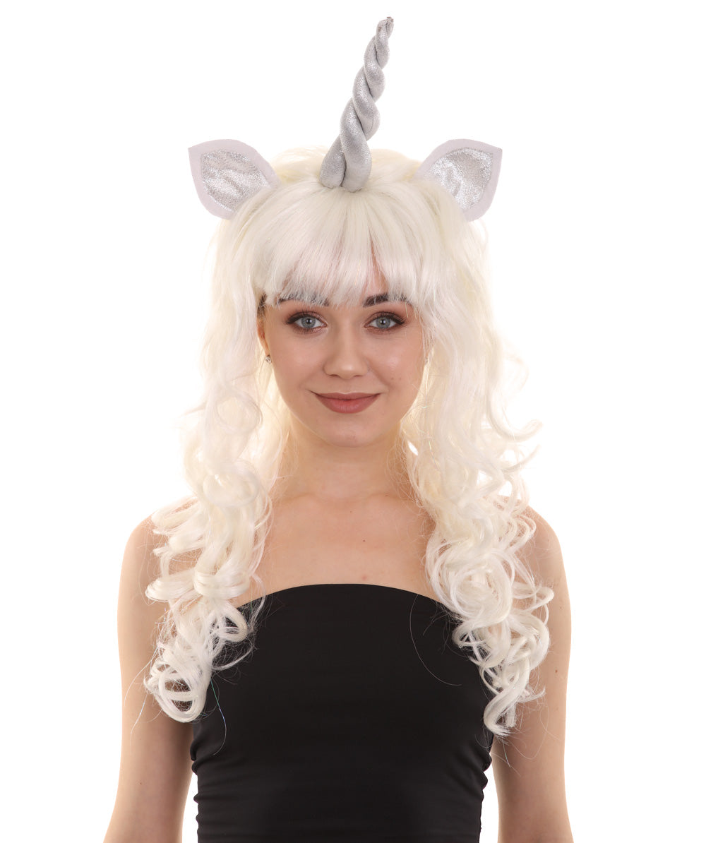 beautiful White Unicorn Wig